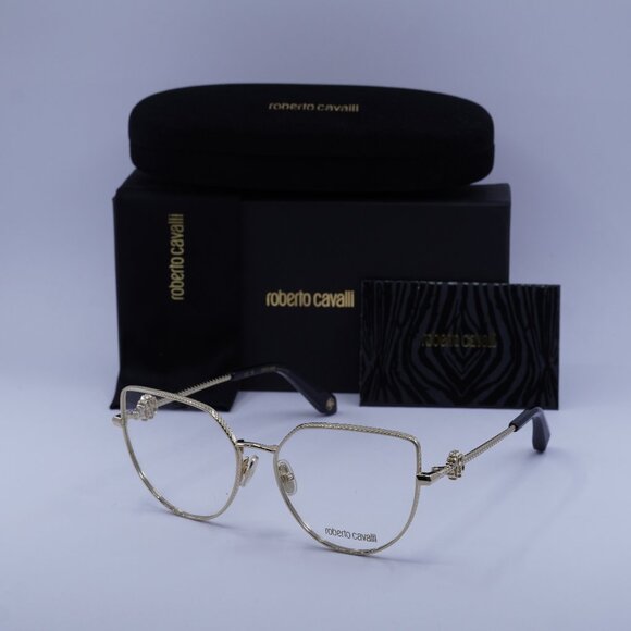 Roberto Cavalli VRC048 0300 Cat Eye Eyeglasses – Shiny Rose Gold 56mm - Picture 1 of 10